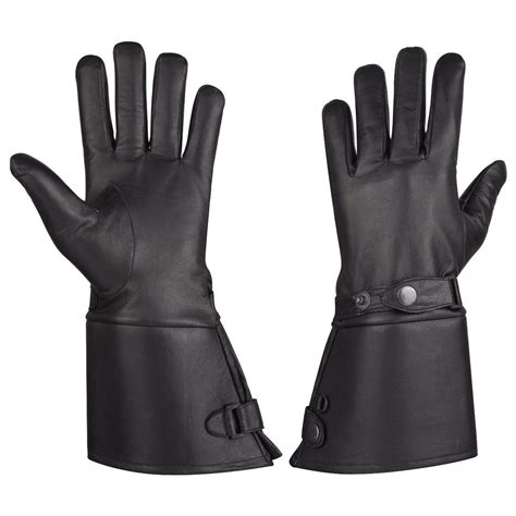 Gloves Vance VL432 Men's Thermal Lined Leather Gauntlet Gloves With Snap Wrist and Cuff